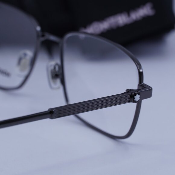 Montblanc MB0029O 006 Rectangle Eyeglasses 58mm – Ruthenium - Picture 4 of 9